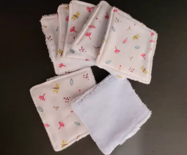 Lot De 7 Lingettes Lavables Fait Main