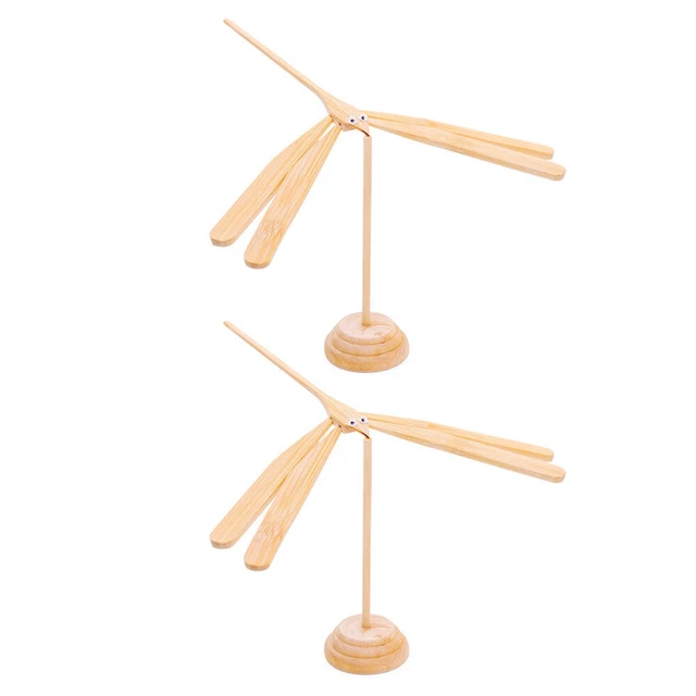 2 piezas Bambú libélula Madera Niños Equilibrio Juguete Fiesta de Pascua Favores Niños