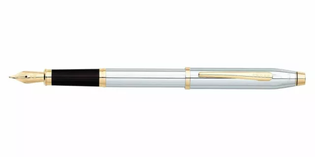 Cross Century Ii Medalist 23Kt Gold And Chrome Fountain Pen $220 New Gift 2