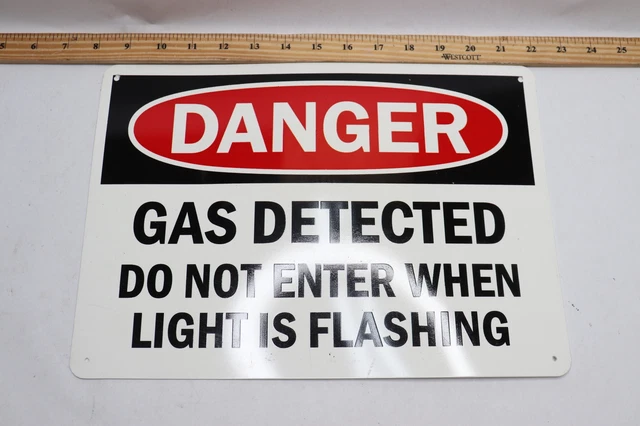 Danger Gas Detected Sign 14" x 10"