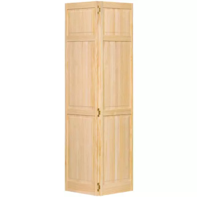 Interior Closet Bi-Fold Door 30" x 80" Solid Core Six Panel Unfinished Wood