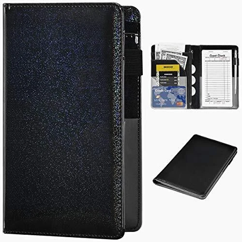 Server Books for Waitress - Glitter Leather Waiter Book Server Wallet with Zi...