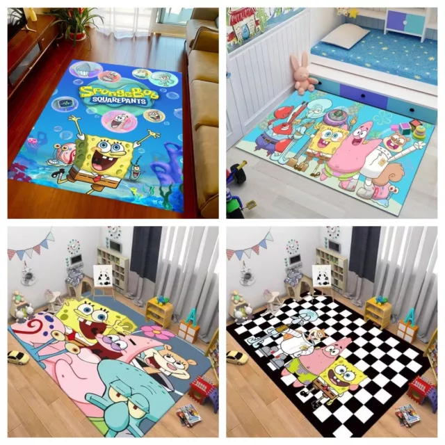 Neu Kinderteppich 3D SpongeBob SquarePants Teppich Bodenmatte Fußmatte Türmatte