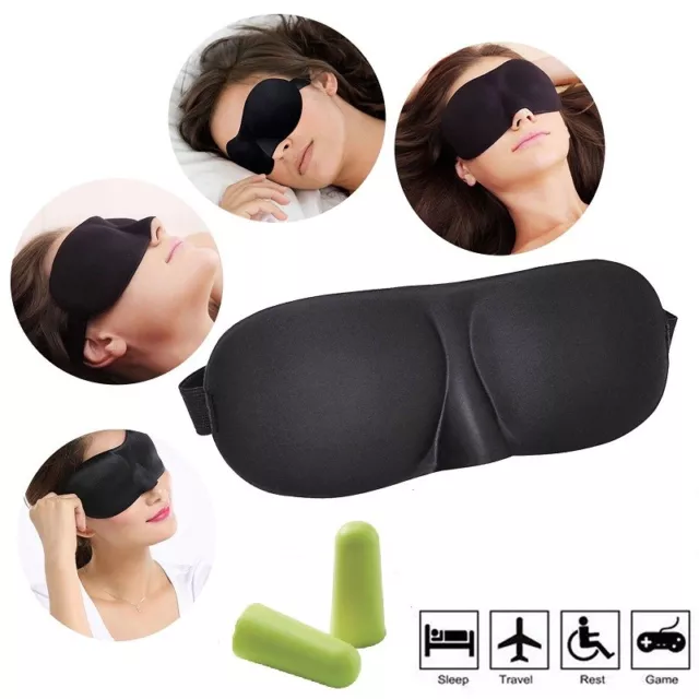 Maschera Notte Occhi Dormire Sonno Viaggio Copri Occhi 3D Morbida Relax