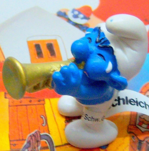 Figurine Schtroumpf Cornet De Frites Orange - PVC - Collection Peyo - Occasion