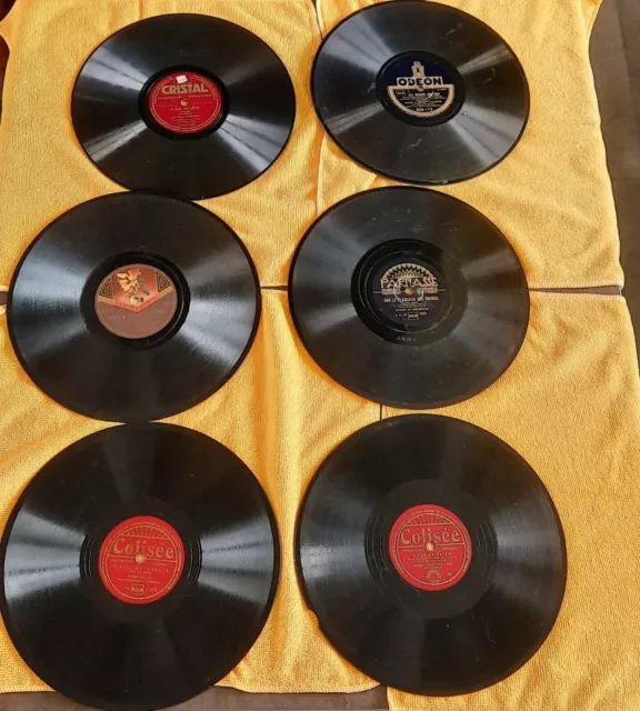 Lot 6 Disques A Aiguille Phonographe  Odean Parnasse Colisee Perfectaphone...