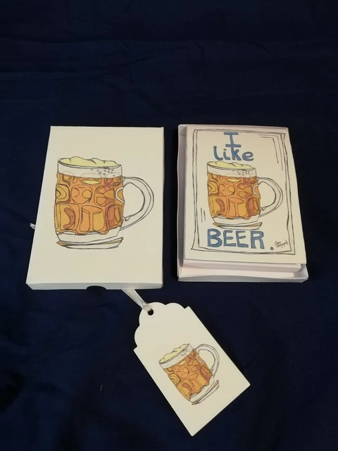 Beer Ale Notebook Matching Gift box and Tag  Fathers Day Male Birthday Gift
