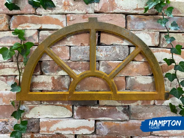 halbrundes Eisenfenster für Ruinenmauer | 63x43cm | Gussfenster, "Hampton"