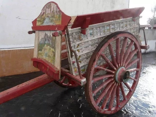 Antiguo carro de bueyes año 1940 Pinturas originales. Decoracion de Jardines!