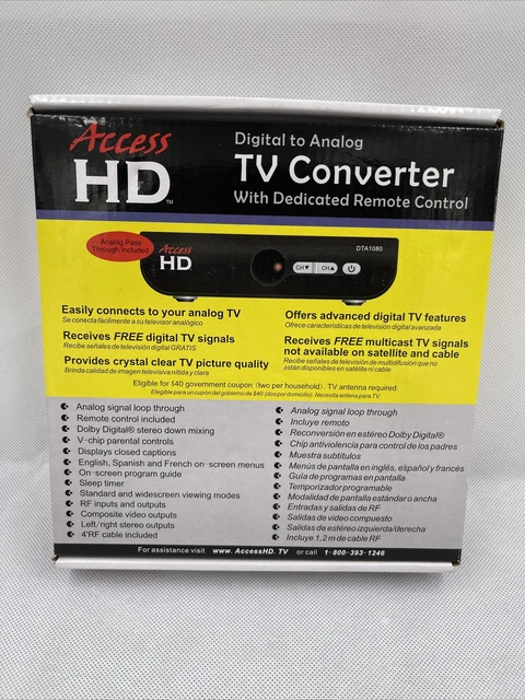 Access HD Digital to Analog TV Converter w/ Dedicated Remote Control DTA1080D