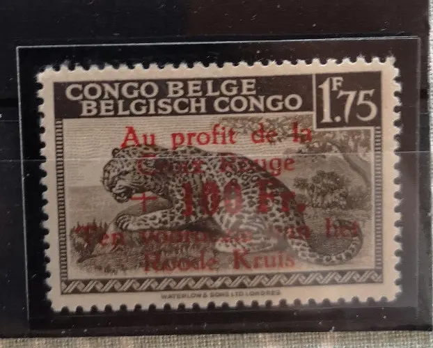 Belgisch Kongo Belgian Congo 1944 Leopard SG 269c**