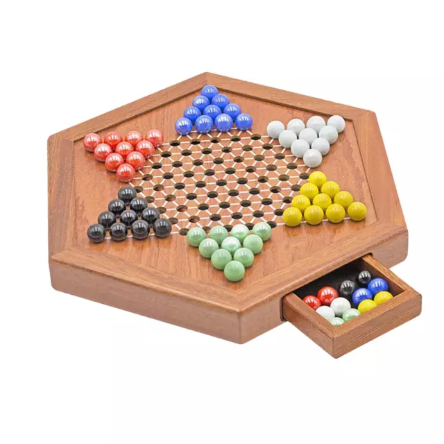 Dolity Chinese Checkers with Drawers Board Game Chessboard Multicolor Glass