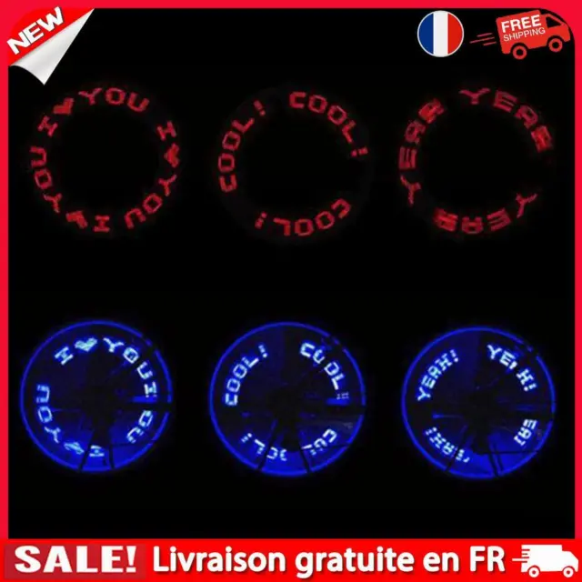 7 LED Letras Luz Neón pour Tapón Válvula Rueda Neumático Bici Bicicleta Ciclismo