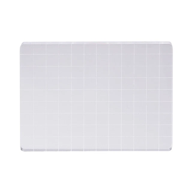 Acryl Stempelblock Klar Stanzwerkzeug Set mit Gitterlinie Handwerk (9x12cm)