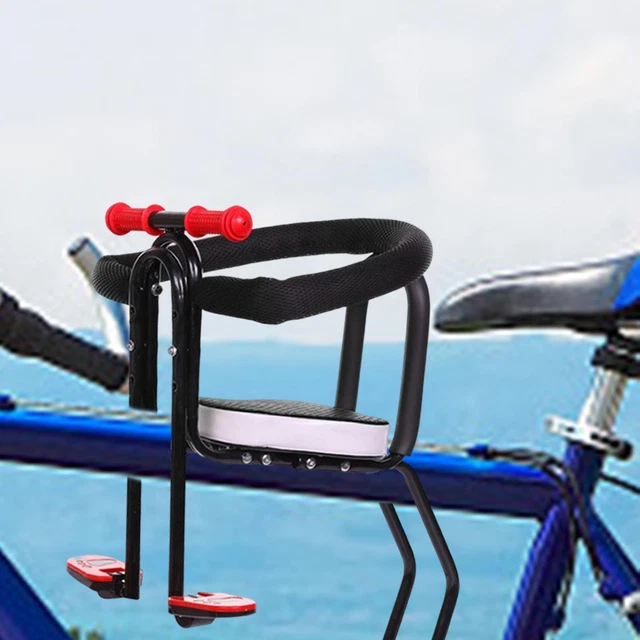 Siège de vélo pour enfant - Console amovible - Sécurité enfant - Siège de vélo avant - Siège bébé - Selle pour enfant avec pédales de soutien - Dossier pour VTT Siège de vélo pour enfant - Console amovible - Sécurité enfant - Siège de vélo avant - Siège bébé - Selle pour enfant avec pédales de soutien - Dossier pour VTT