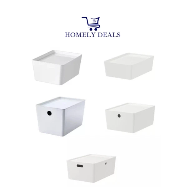 IKEA KUGGIS Aufbewahrungsbox Mit Deckel – Weiß, 26x35x15 Cm, Perfekt Zum Stapeln & Ordnung Halten