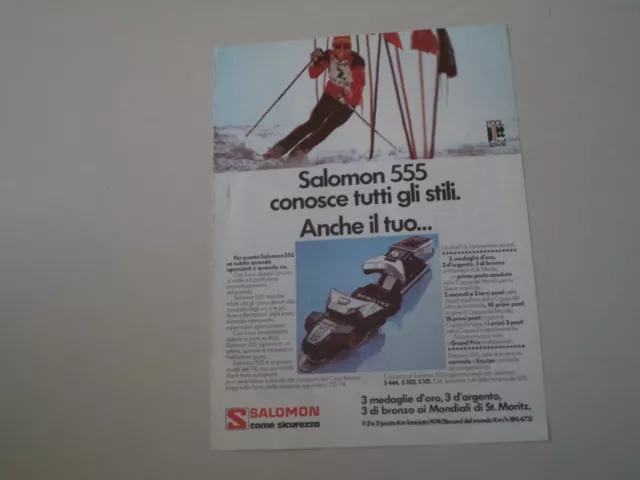 advertising Pubblicità 1974 SCI SALOMON 555