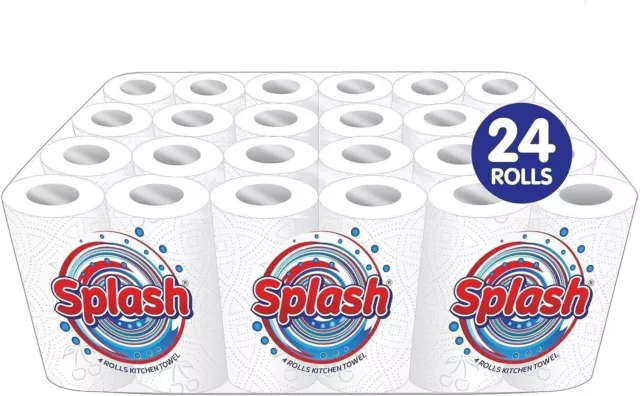Asciugamani da cucina splash super assorbenti 2 strati 44 fogli per rotolo | 24 rotoli