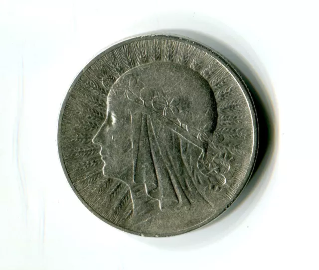 5 Zlotych Polen 1934 Frauenkopf Silber M_1194