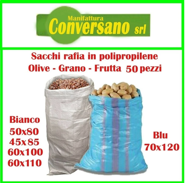 Rete Per Raccogliere Olive Sacchi Rafia In Polipropilene Blu Pz