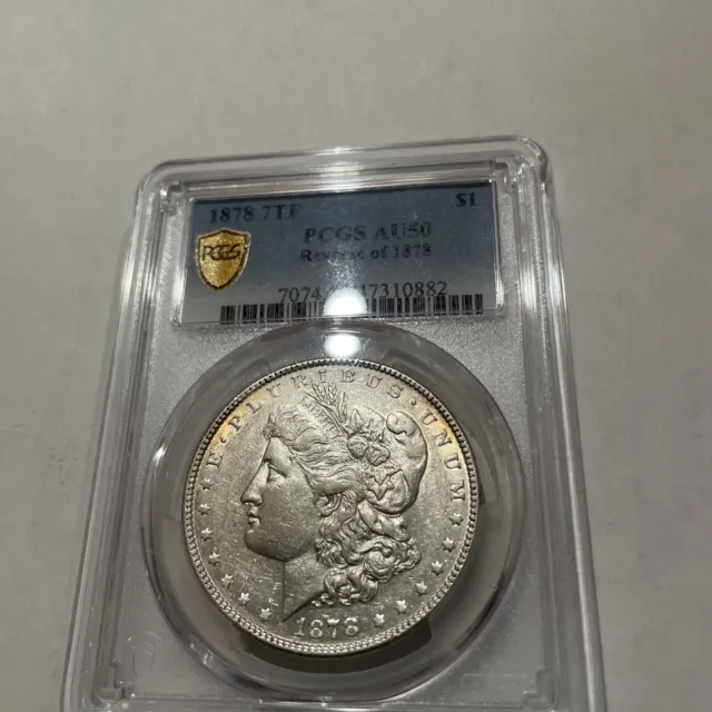 1878  7TF Rev 1878 * Morgan Silver Dollar  $1 PCGS AU50 (O4)