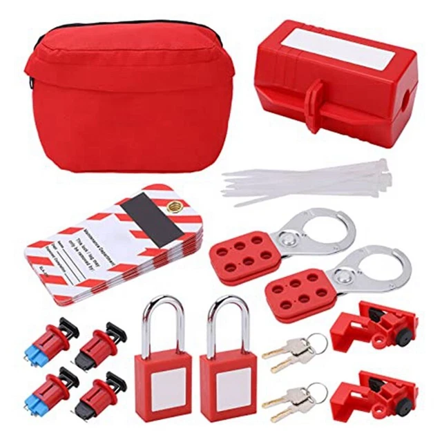 ELECTRICAL CIRCUIT BREAKER Lockout Tagout Kit,Safty Padlock Set Plug ...