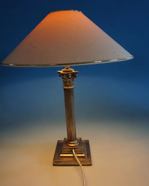 Lámpara de mesa lámpara de mesa estilo imperio latón plateado (0224-032)