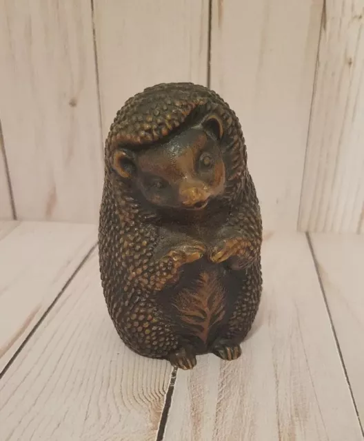 Hedgehog Garden Bronze Finish Resin Sculpture/Figurine Lawn or Indoor