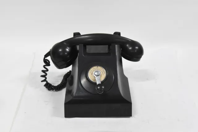 Vintage ~1950's Black Bakelite Magneto Crank Telephone/Phone - READ DESCRIPTION