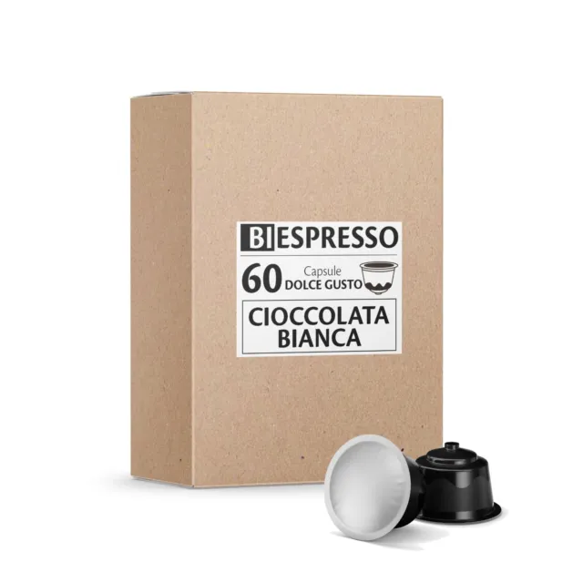 60 Capsule Cialde Compatibili per NESCAFE DOLCE GUSTO Bevanda CIOCCOLATA BIANCA