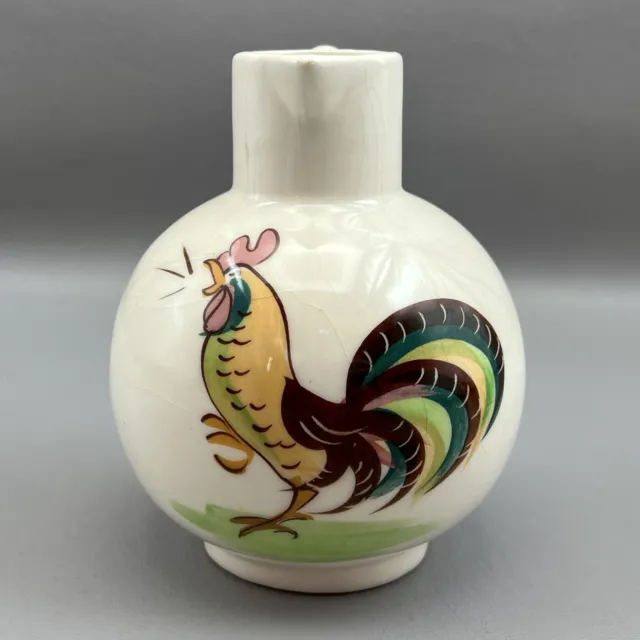 Vintage Crowing Rooster Ceramic Pottery Creamer Pitcher  Helen Motney