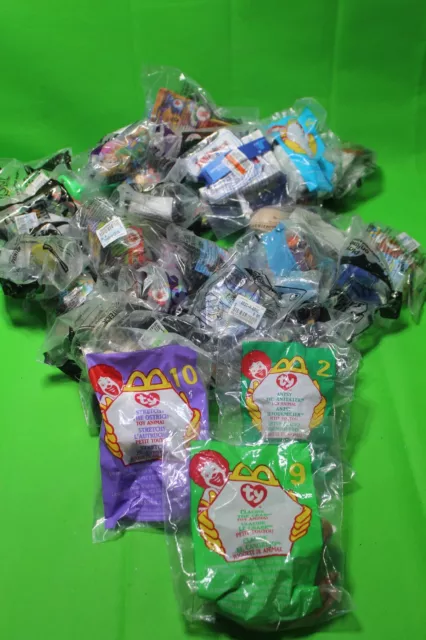 Huge Lot of 36 New McDonald's Happy Meal Toys Star wars Ty Claude Green lantern