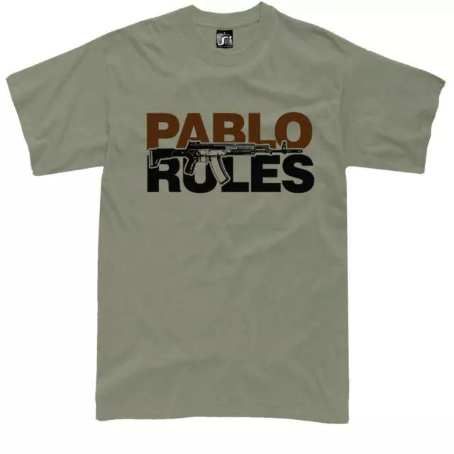 T-shirt Pablo Escobar Narcos cocaina kalashnikov ak 12 tshirt fucile pistola shirt