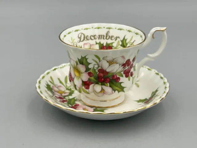 Royal Albert Flower of the Month December Christmas Rose Tea Cup and Saucer.