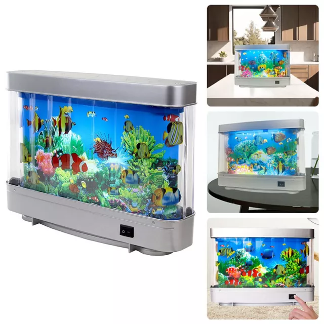 Artificial Tropical Fish Tank Aquarium Decorative Virtual Ocean Dynamic LED Lamp