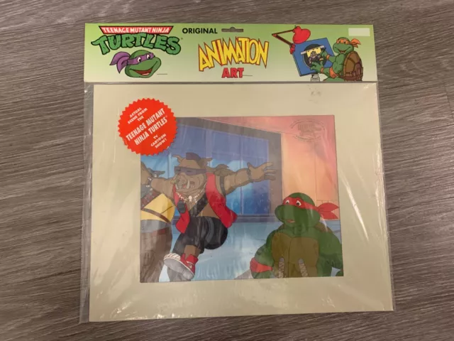 Teenage Mutant Ninja Turtles Animation Art Cel Bebop and Raphaen CoA