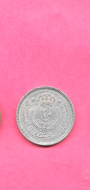 Jordan Km5 1949 Vf-Very Fine-Ncie Old Antique Circulated 20 Fils Coin