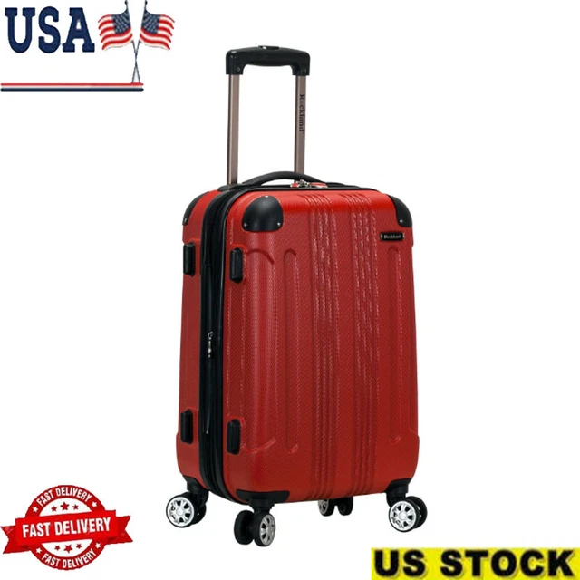 20" Hardside Carry On Luggage Expandable Rolling Trolley Spinner Lightweight Red
