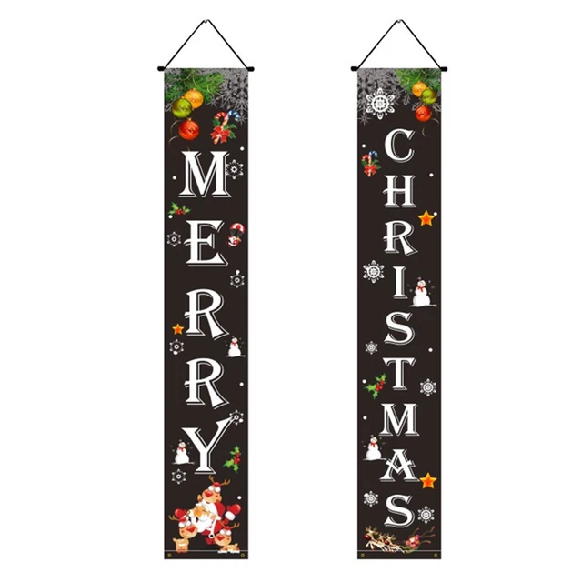 Drapeau De Jardin De Noël 90x150 Cm - Impression Recto-verso Motif Ville Hivernale - Polyester Résistant Aux Intempéries