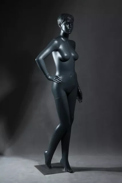 Female Full Body Fiberglass Mannequin Abstract Style Grey Color (ads3)