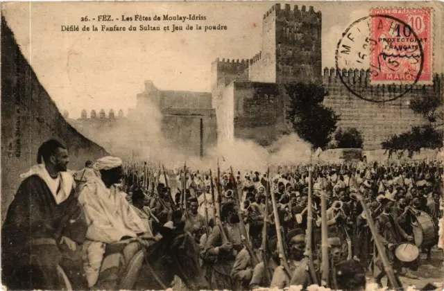 CPA AK FEZ - Les Fetes de Moulay Idriss Fanfare Parade MOROC (669248)