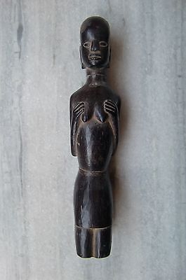 Vintage Old Carved Wooden Statue Carving Lady Women Wood African Primitive Art