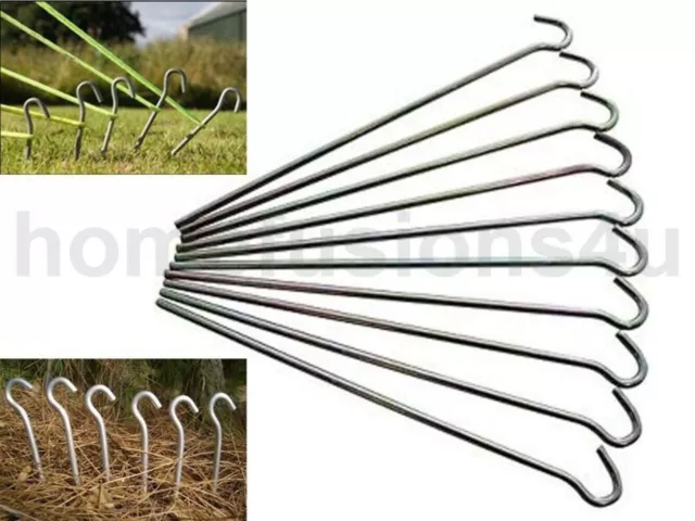 50XHEAVY DUTY DURABLE Steel Metal Tent Pegs Hooks Ground Stakes Camping  Gazebo £4.95 - PicClick UK