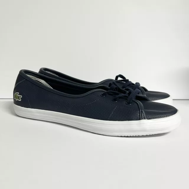 Lacoste Ziane Chunky 116 2 CAW Womens Navy Blue Casual Shoes Size US 9