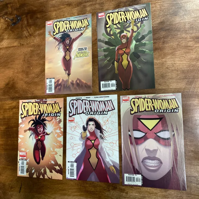 MARVEL Spider-Woman Origin #1, 2, 3, 4, 5 Limited Series Complete Lot of 5 Books