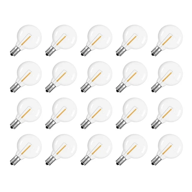 Lot Ampoules LED Décoratives G40 E14 7W Blanc Chaud 25 Pièces - Style Vintage
