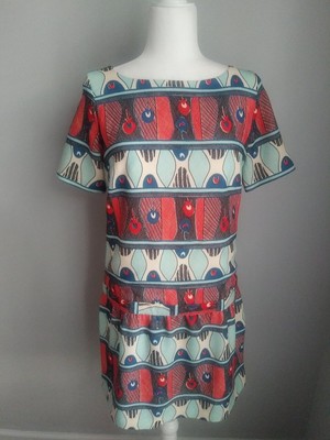Paul & Joe Sister Multicolor Geo Print Dress Size 38 US 6