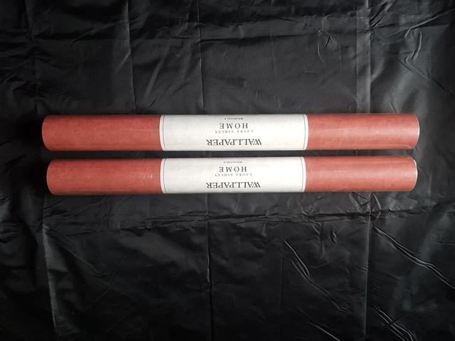 2 neue Rollen Vintage Laura Ashley waschbare Tapete Bowen Russet gleiche Charge Nr.