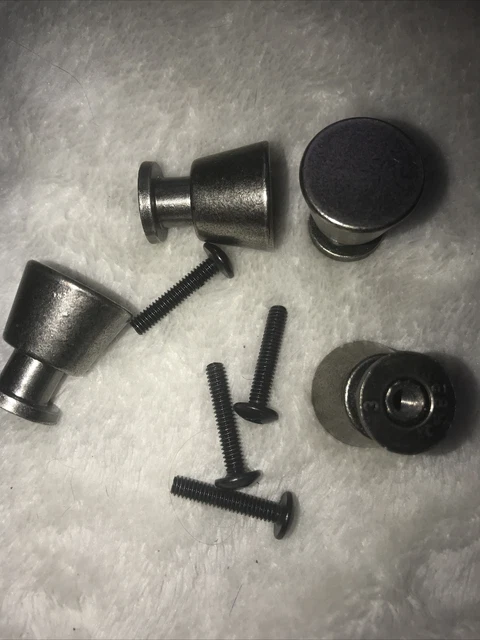 Set of 4 Pewter Drawer Pulls/Cabinet Knobs, Heavy Steel Material