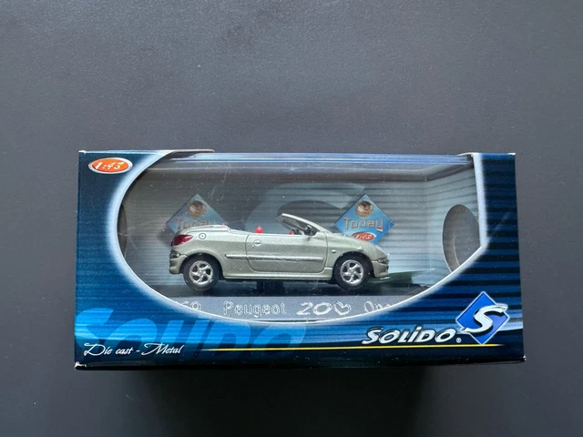 B88 1:43 SOLIDO 1559 PEUGEOT 206 CC 206CC OPEN MET. GREY MIB